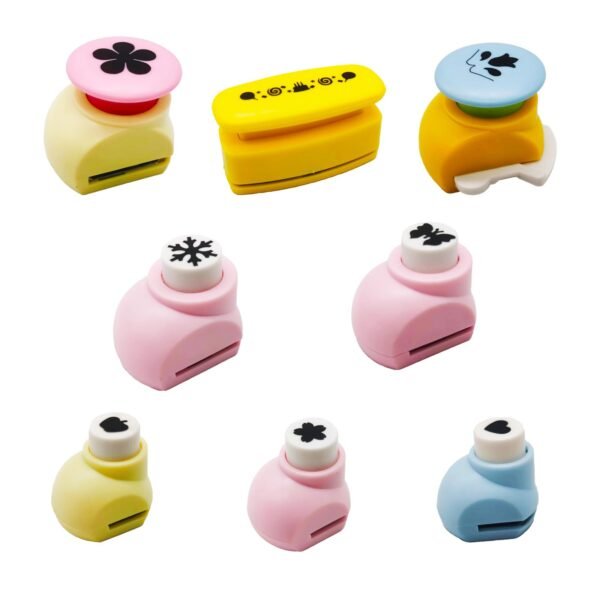 8pcs Craft Hole Punch Shapes Set,Corner Rounder Punch, and Various Designs Like Heart, and Butterfly for Kids' Paper Crafting and School Projects