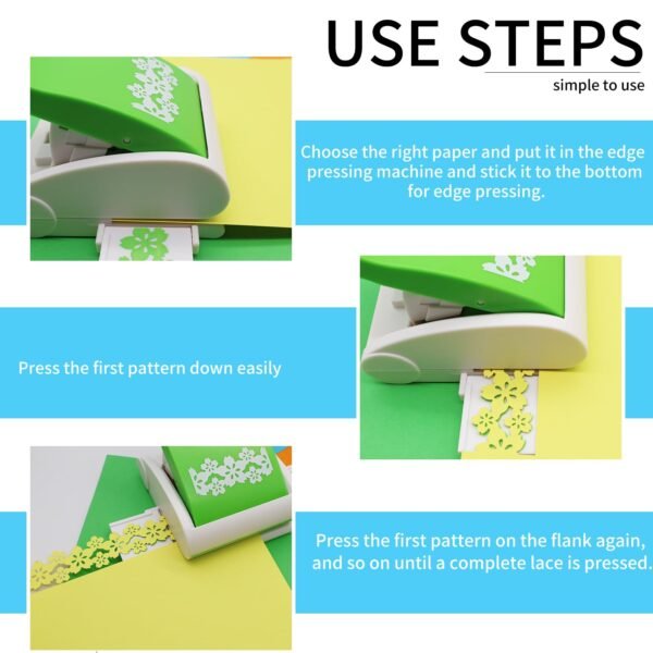 Border Punch, Border Edge Craft Punch, Lace Flower Design Embossing Punch, Continuous Edger Border Craft Machine, Tools Scroll Punch for Scrapbooking - Image 4