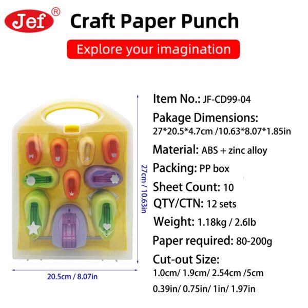 Hole Puncher for crafts10 pcs Paper Punch Set with 1 inch Hole Punch Shapes for Paper Crafting, Scrapbooking - Image 8