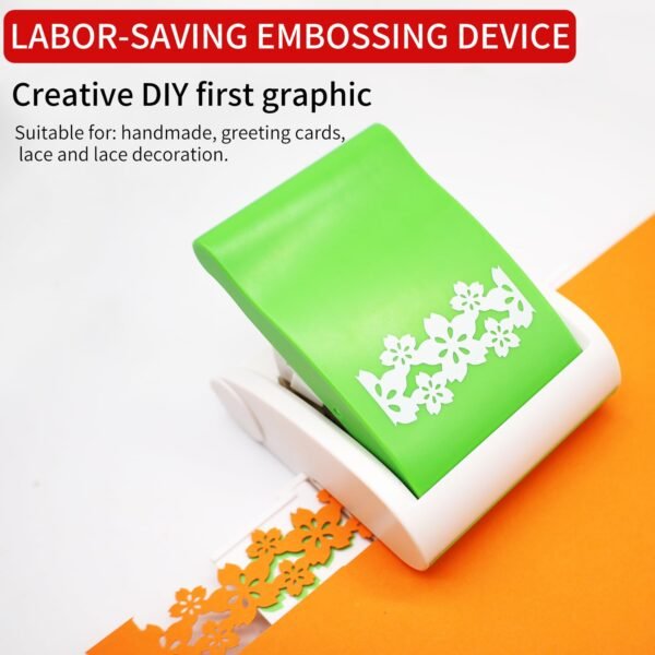 Border Punch, Border Edge Craft Punch, Lace Flower Design Embossing Punch, Continuous Edger Border Craft Machine, Tools Scroll Punch for Scrapbooking - Image 3