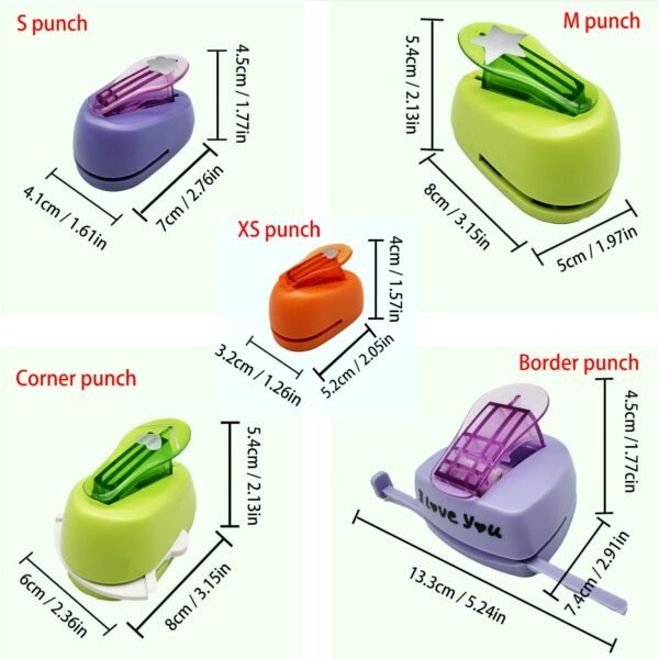 Hole Puncher for crafts10 pcs Paper Punch Set with 1 inch Hole Punch Shapes for Paper Crafting, Scrapbooking - Image 7