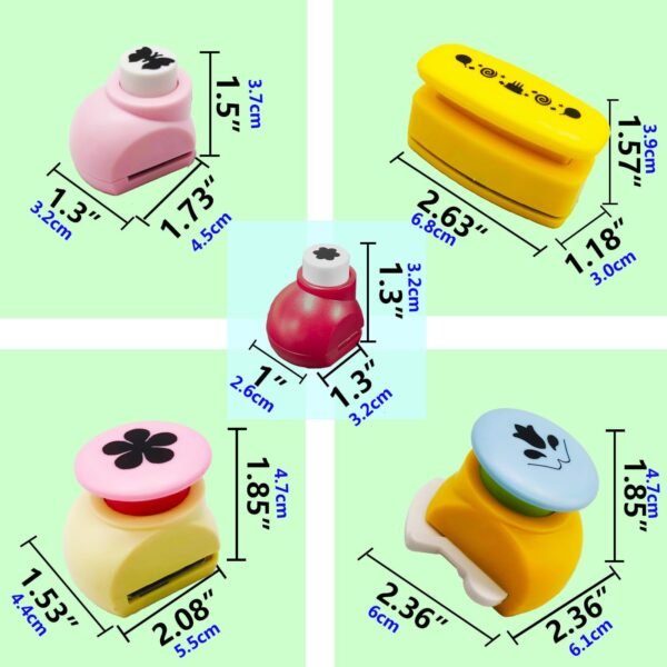 8pcs Craft Hole Punch Shapes Set,Corner Rounder Punch, and Various Designs Like Heart, and Butterfly for Kids' Paper Crafting and School Projects - Image 5