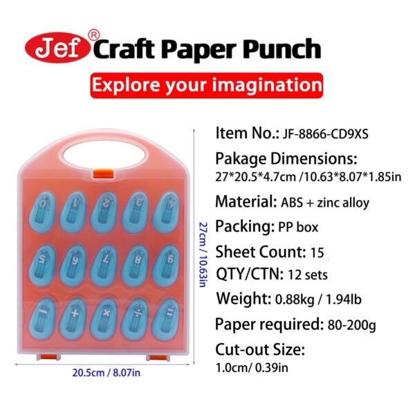 15 pcs Craft Holes Punch Paper punchers - Creative Handmaking DIY Tool,Number Punch Shapes Great for Crafting & Fun Projects - Image 5