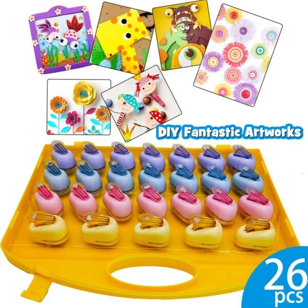 26pcs Alphabet Paper Punch Set for DIY Crafting and Early Learning,Punch Cards for Classroom, mini Hole Punch,Single Hole Punch - Image 4