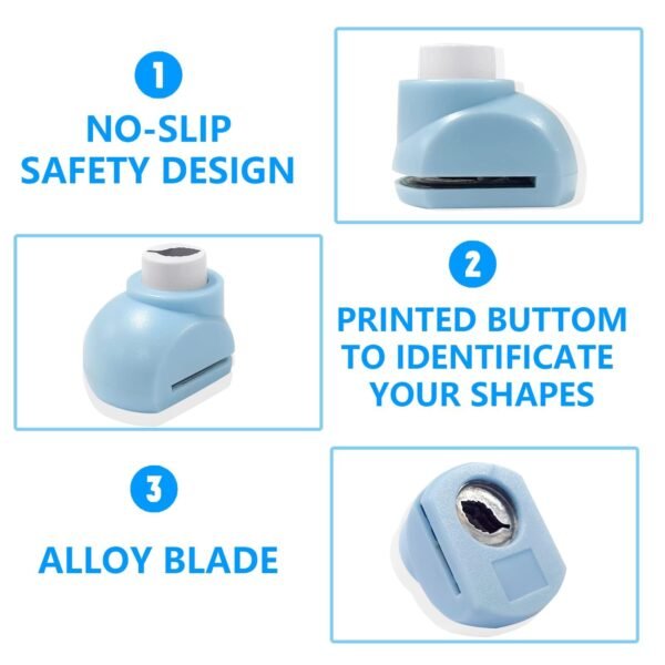 8pcs Craft Hole Punch Shapes Set,Corner Rounder Punch, and Various Designs Like Heart, and Butterfly for Kids' Paper Crafting and School Projects - Image 3