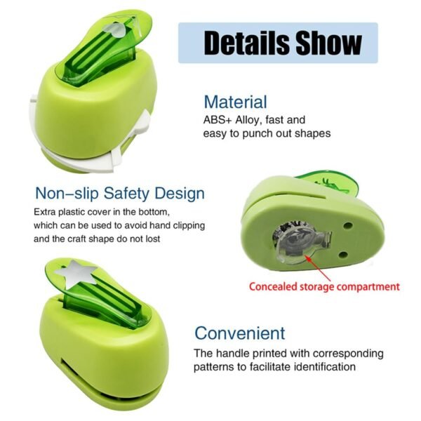 Hole Puncher for crafts10 pcs Paper Punch Set with 1 inch Hole Punch Shapes for Paper Crafting, Scrapbooking - Image 3