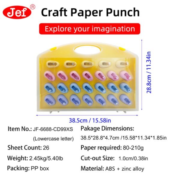 26pcs Alphabet Paper Punch Set for DIY Crafting and Early Learning,Punch Cards for Classroom, mini Hole Punch,Single Hole Punch - Image 2